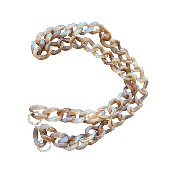 RETAIL $40 Acrylic Resin Chain! Choice Natural Sand, Navy, & Tortoise 47” - Picture 6 of 7